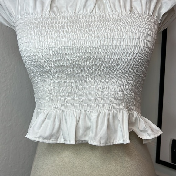 Maggie Marilyn White Cotton Ruffled Tube Top - Picture 4 of 7